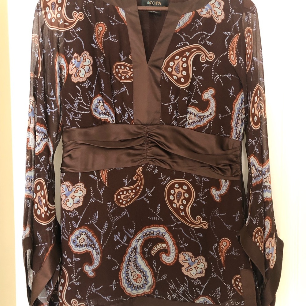 Brown Paisley Women's Top